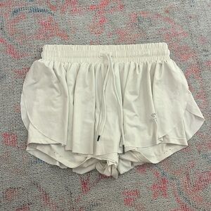 white amazon flowy shorts